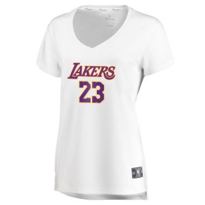 LeBron James Los Angeles Lakers Fanatics Branded Women’s 2017/18 Fast Break Replica Jersey White –