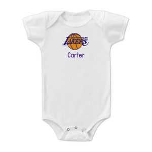 Los Angeles Lakers Infant Personalized Bodysuit – White