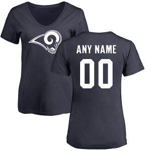 NFL Pro Line Los Angeles Rams Women’s Navy Any Name & Number Logo Personalized T-Shirt