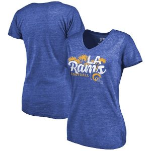 NFL Pro Line Los Angeles Rams Women’s Royal Hometown Collection Tri-Blend V-Neck T-Shirt