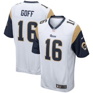 Nike Jared Goff Los Angeles Rams White Game Player Jersey