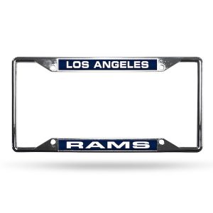 Sparo Los Angeles Rams Chrome License Plate Frame with Laser Inserts