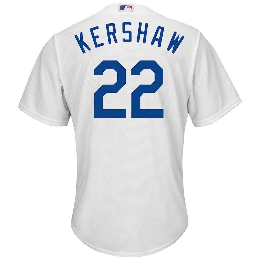 Men’s Los Angeles Dodgers Clayton Kershaw Majestic White Home Cool Base ...
